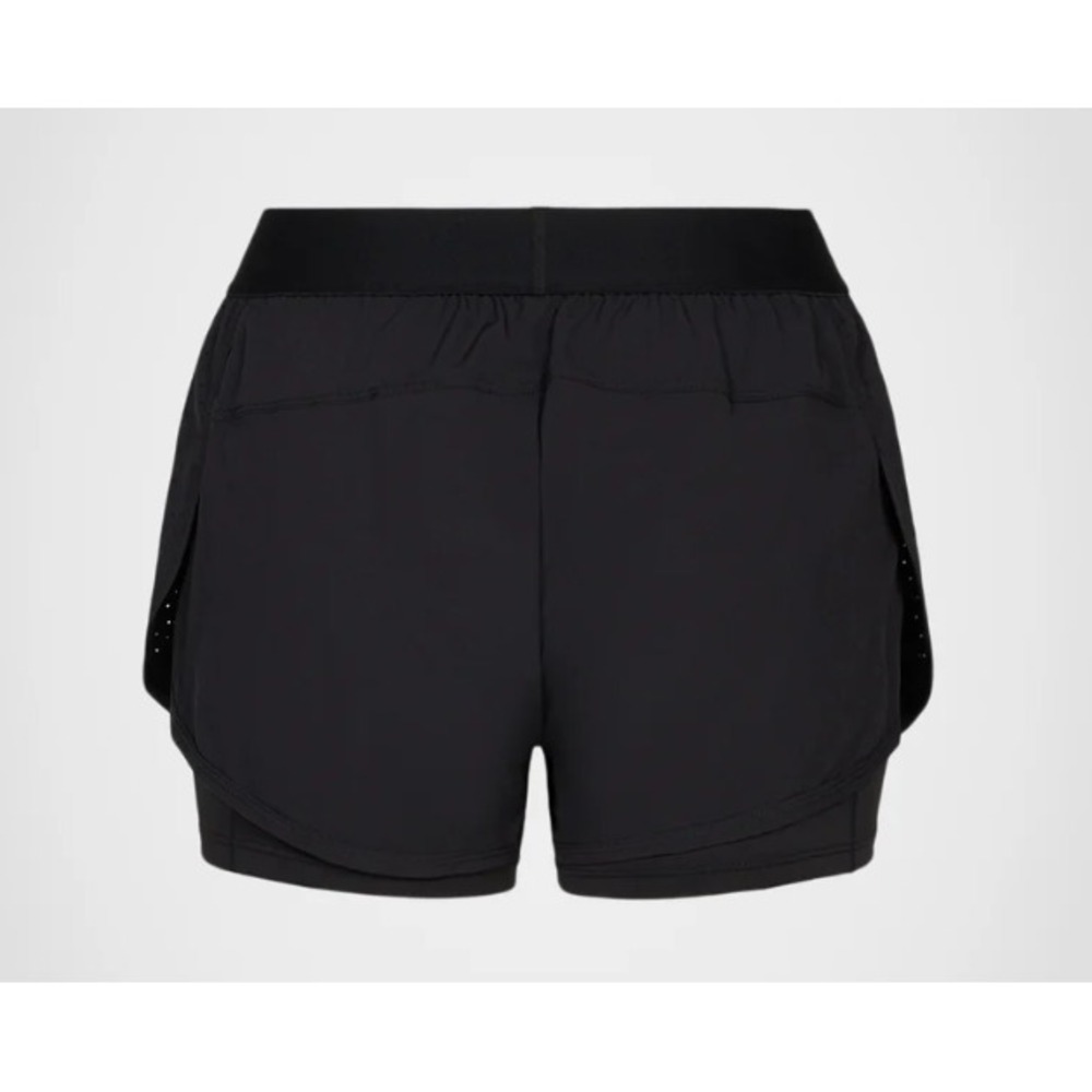 Kyodan Womens Race Mini Running Shorts Size Med Black Zipper Pockets Lined - Picture 5 of 16